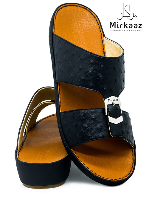 Mirkaaz[M199] 3151 Black Tan Gents Sandal