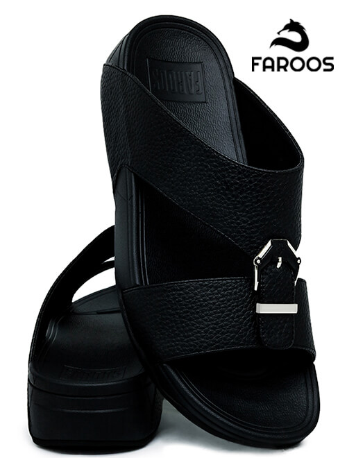 Faroos-[F29]-M016-Black-Gents-Sandal-40