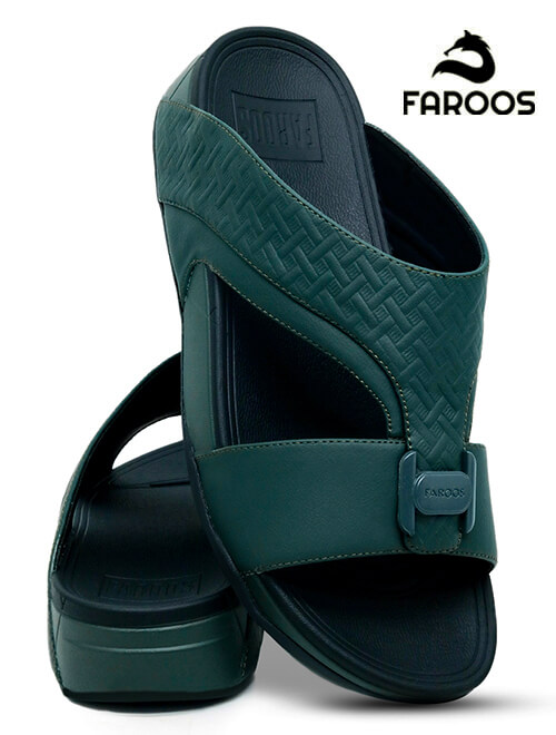 Faroos[F98]M040 Olive Gents Arabic Sandal