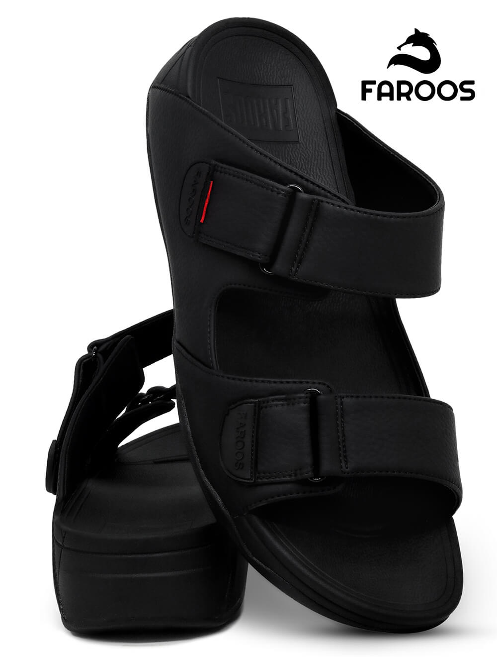 Faroos[F124]M051 Black Gents Arabic Sandal