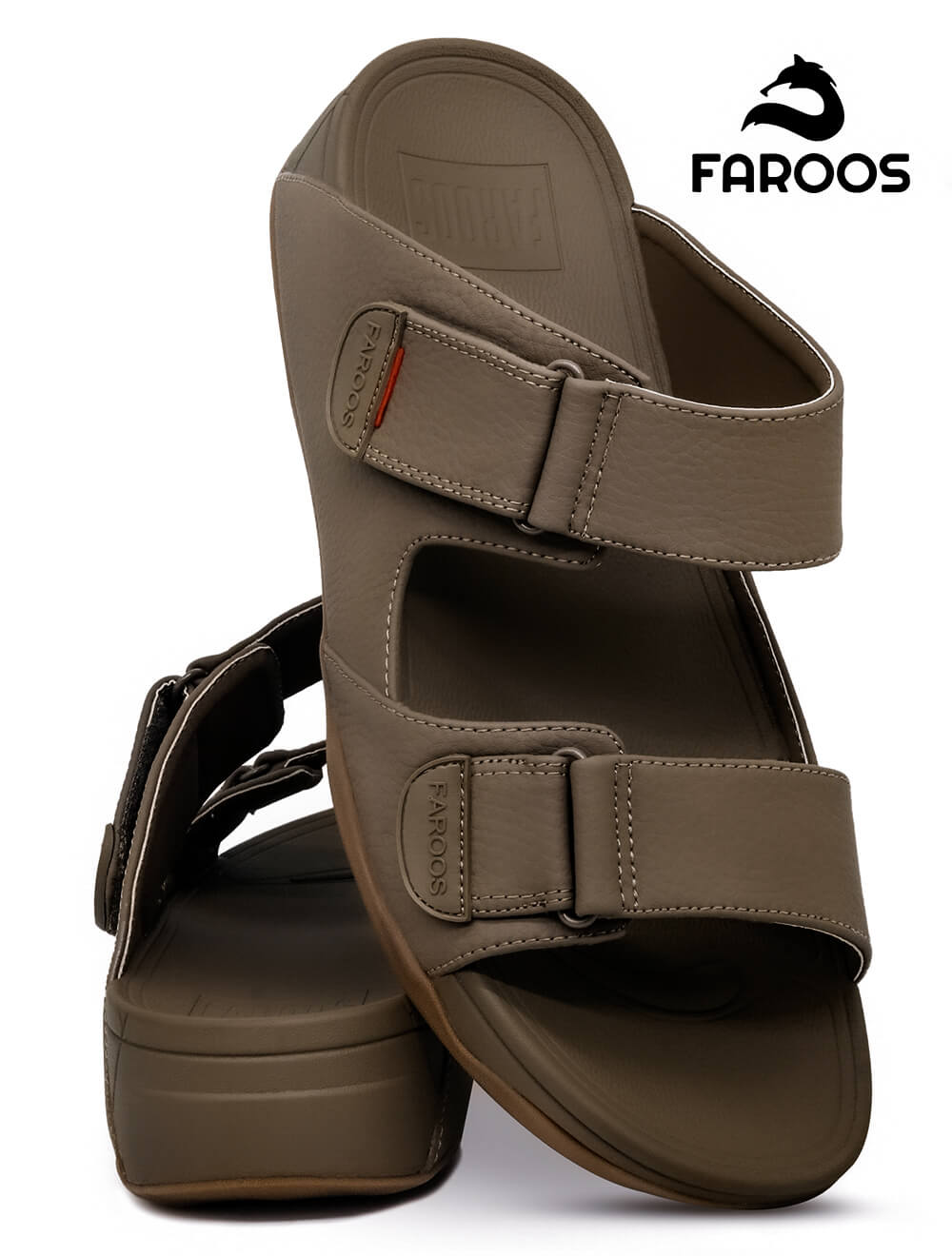 Faroos[F126]M051 Truffle Gents Arabic Sandal