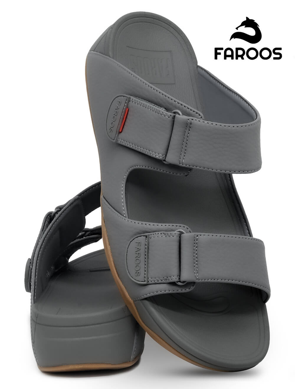 Faroos[F129]M051-Gray-Gents-Arabic-Sandal-40