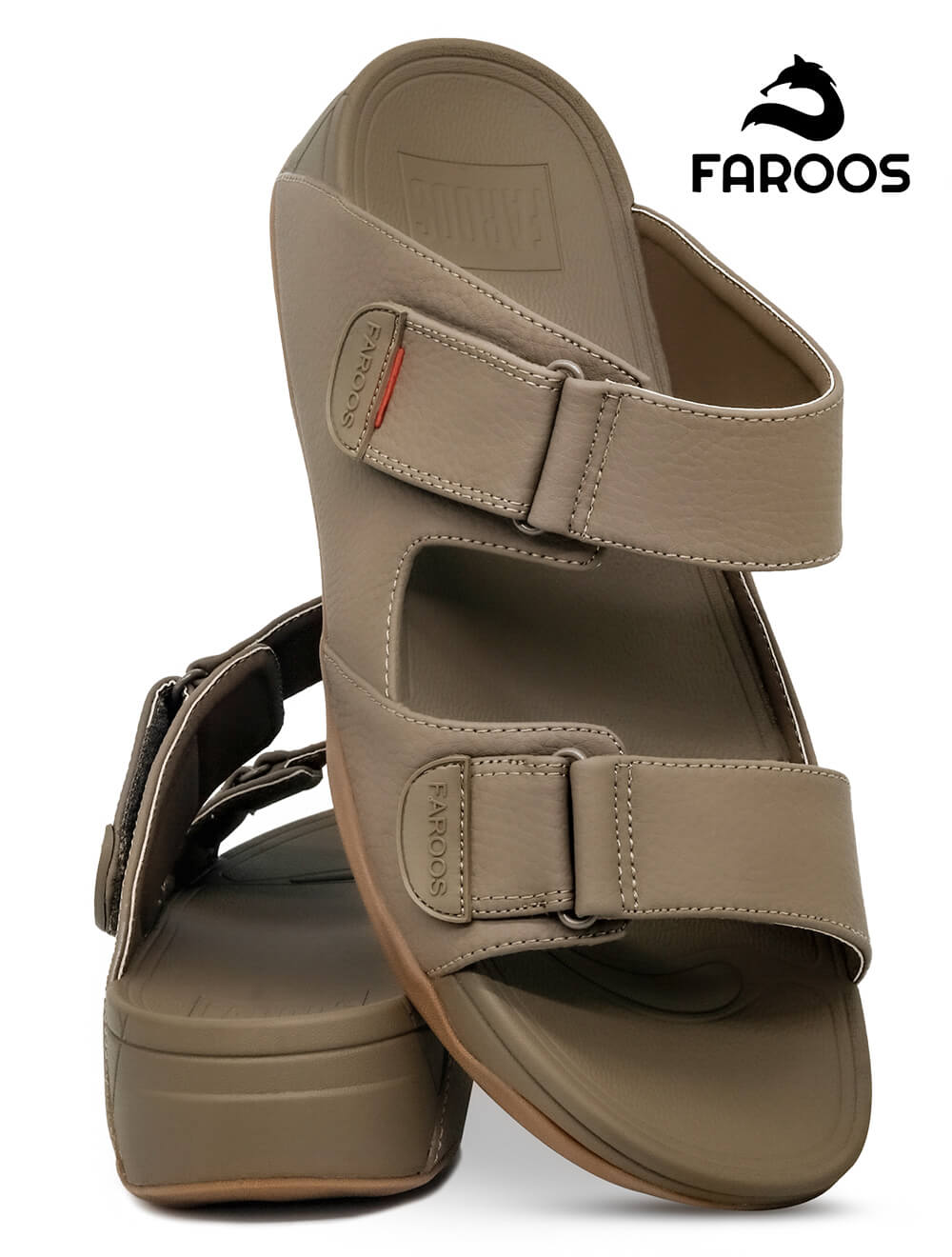 Faroos[F130]M051 Khaki Gents Arabic Sandal