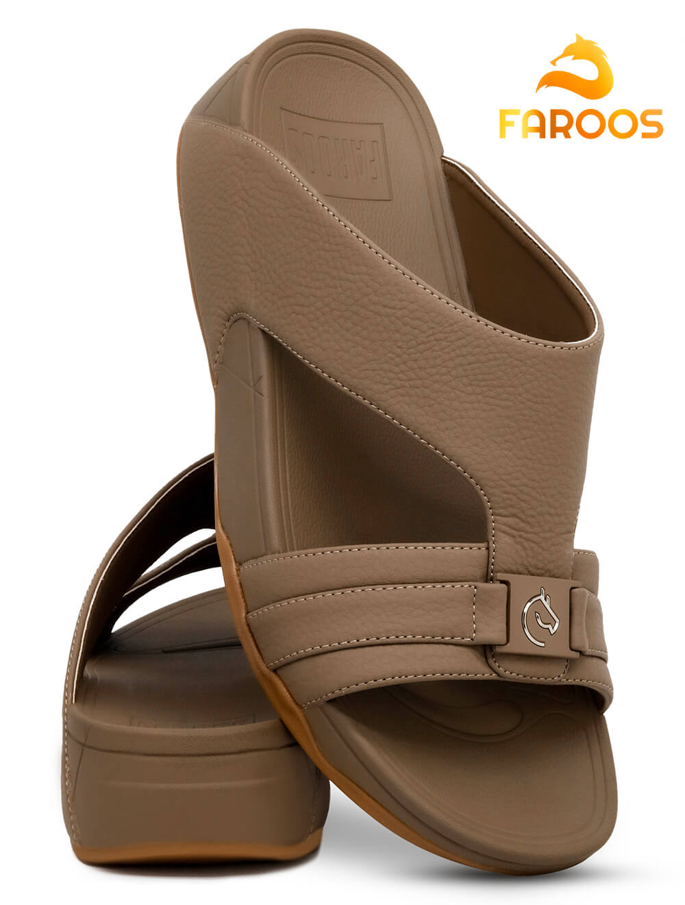 Faroos[F156]M047 Khaki Gents Arabic Sandal