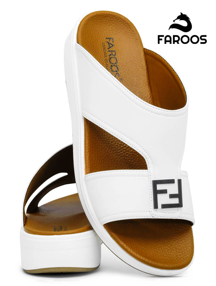 Faroos[F162]M901-White-Gents-Arabic-Sandal-40