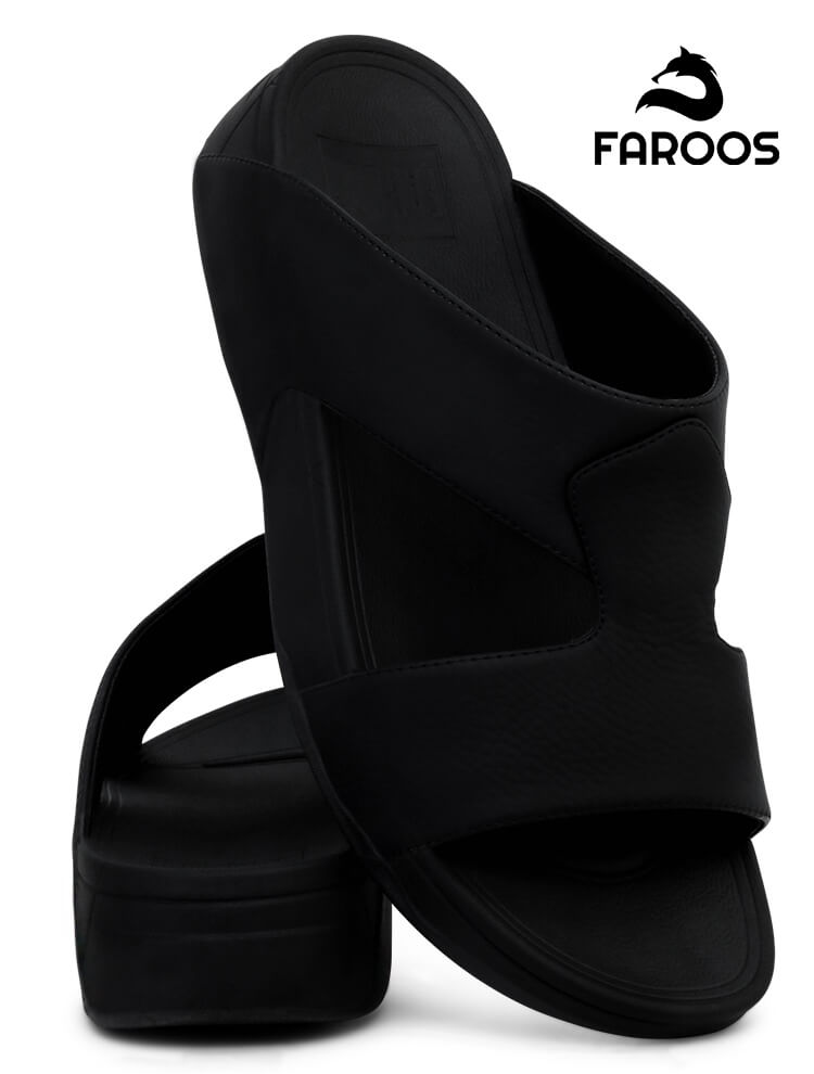 Faroos[F169]M056 Black Gents Arabic Sandal