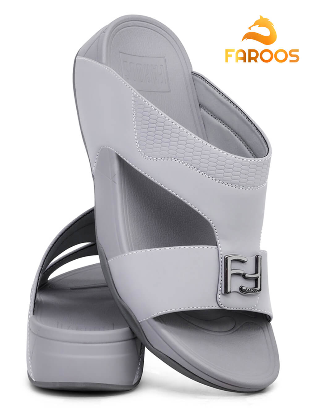 Faroos[F180]M075 Gray Gents Arabic Sandal