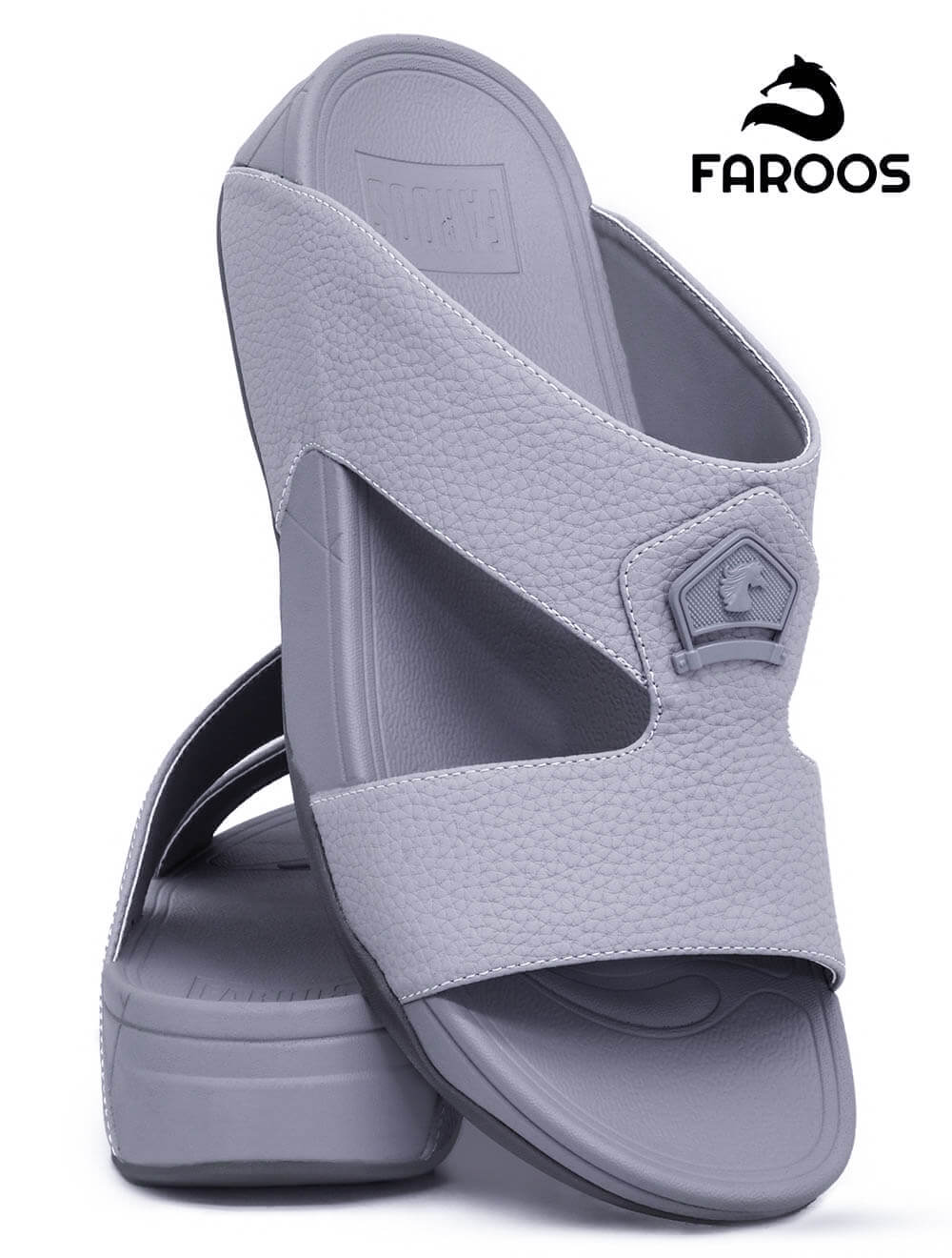 Faroos[F184]M037 Gray Gents Arabic Sandal