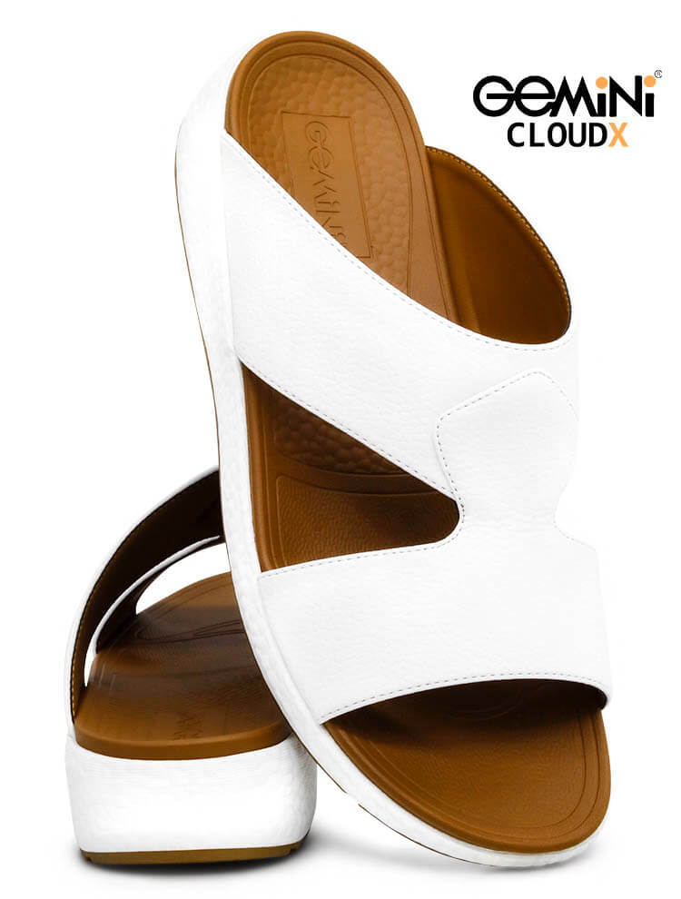 Gemini Cloud [G25]M013 White Gents Arabic Sandal