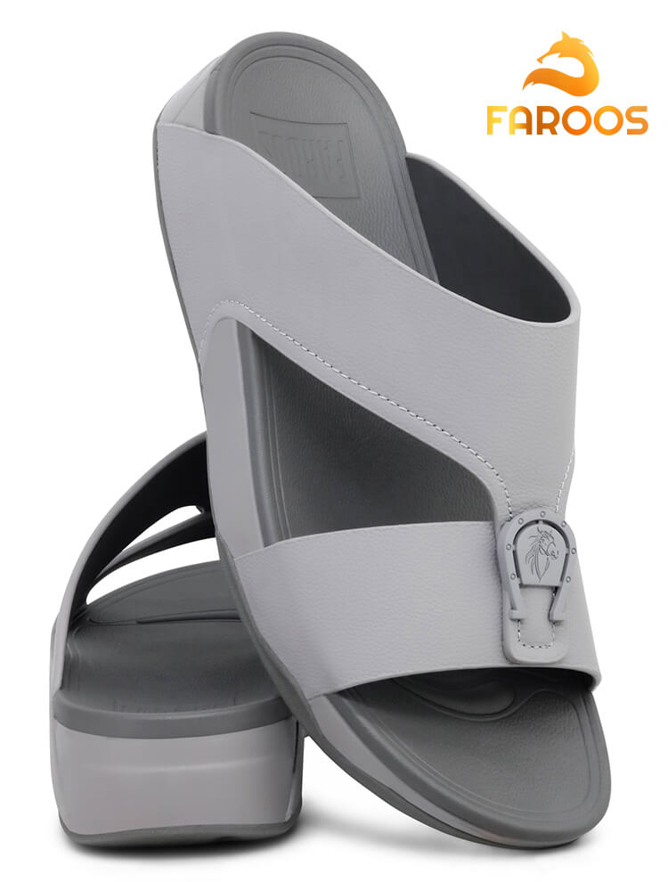 Faroos[F188]M073 Gray Gents Arabic Sandal