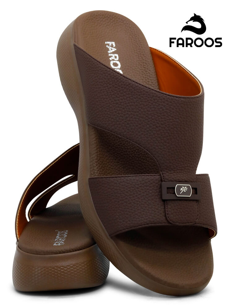 Faroos[F195]M048 Brown Gents Arabic Sandal