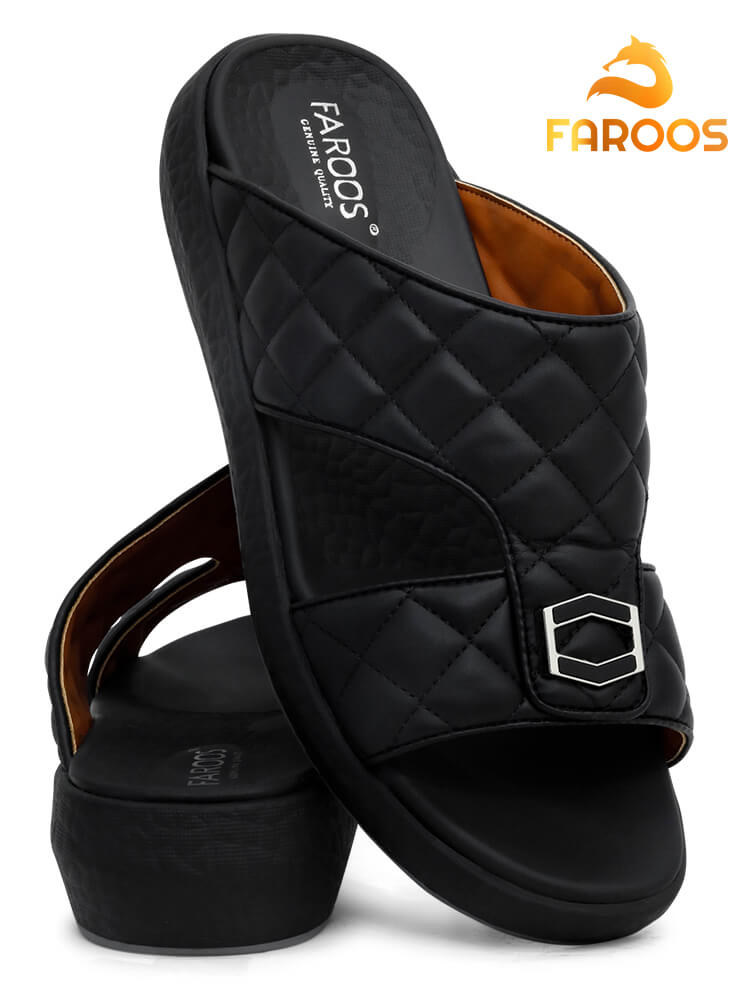 Faroos[F210]M008 Black Gents Arabic Sandal