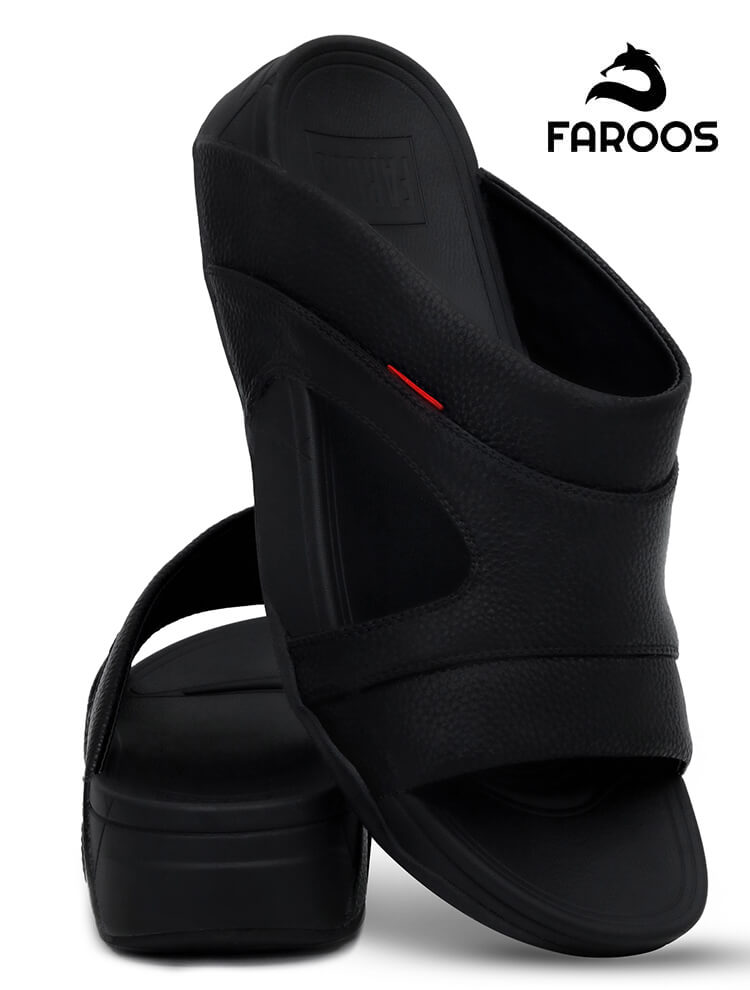 Faroos[F247]M123 Black Gents Arabic Sandal