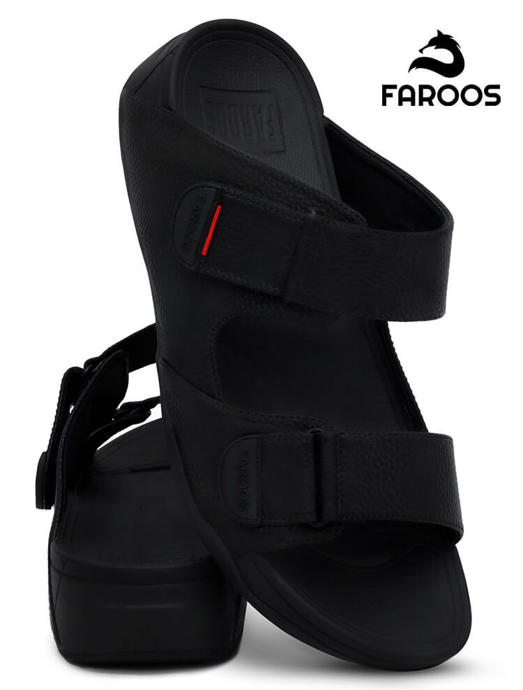 Faroos[F250]M098 Black Gents Arabic Sandal