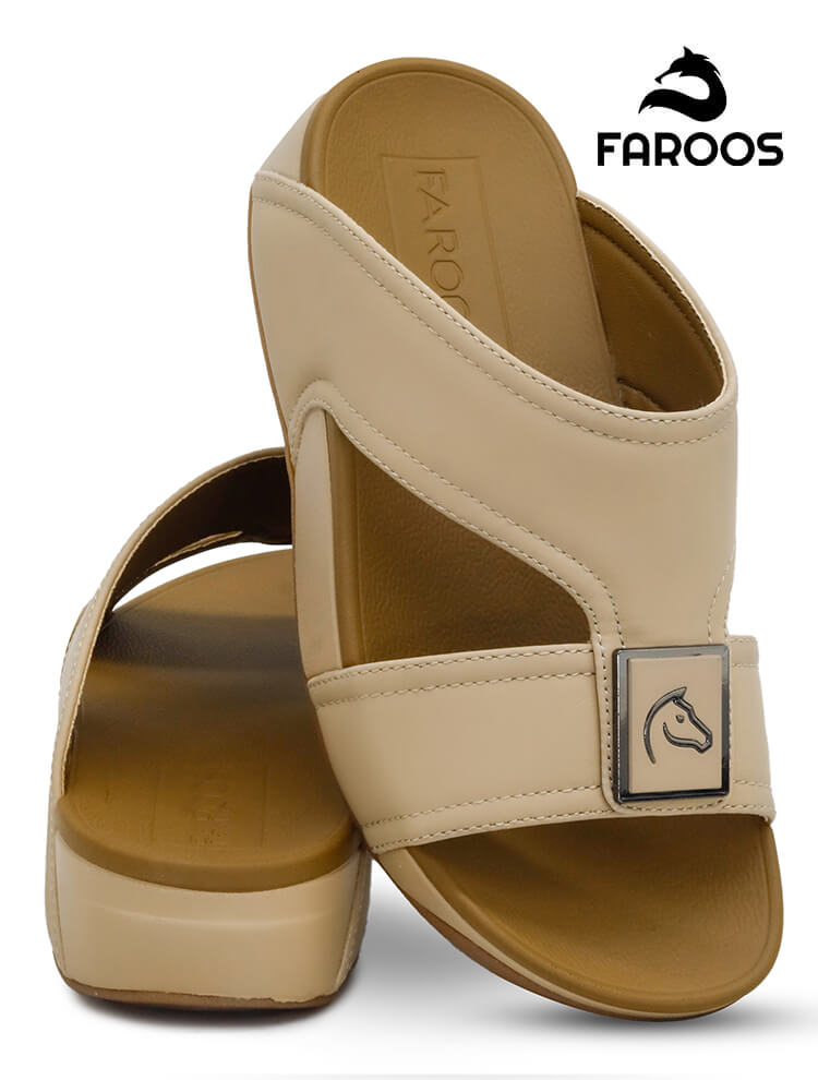 Faroos[FK7]B003-Beige-Kids-Arabic-Sandal-32