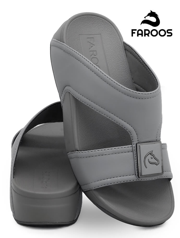 Faroos[FK8]B003-Gray-Kids-Arabic-Sandal-32