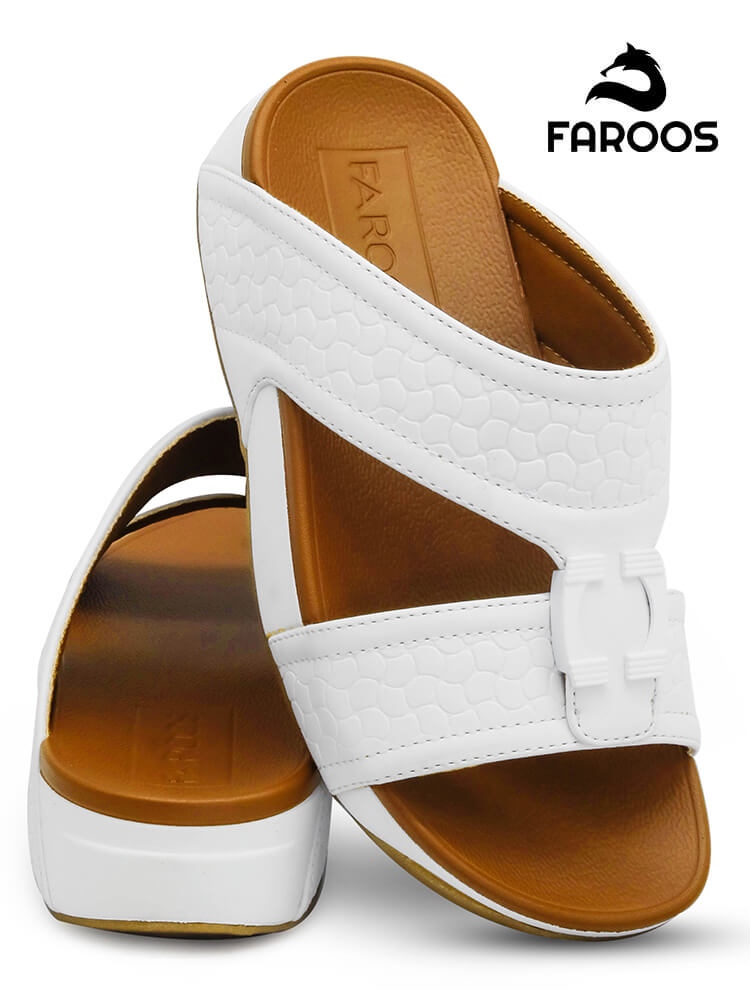 Faroos[FK15]B006-White-Kids-Arabic-Sandal-32