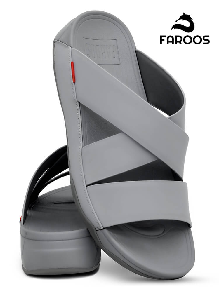 Faroos[F262]M100 Gray Gents Arabic Sandal
