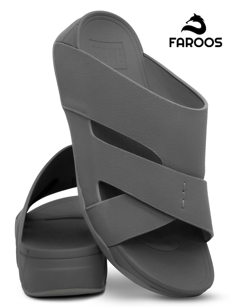 Faroos[F265]M106 Gray Gents Arabic Sandal