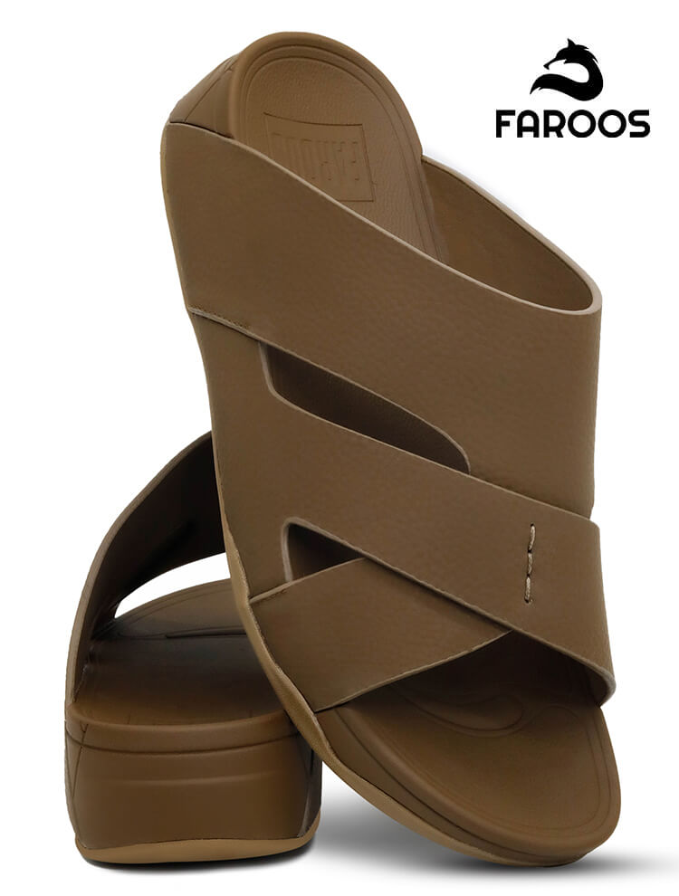 Faroos[F266]M106 Khaki Gents Arabic Sandal