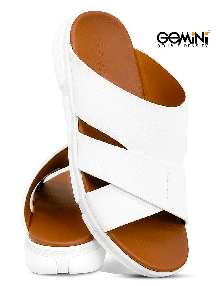 Gemini [G50]M076 White Gents Arabic Sandal