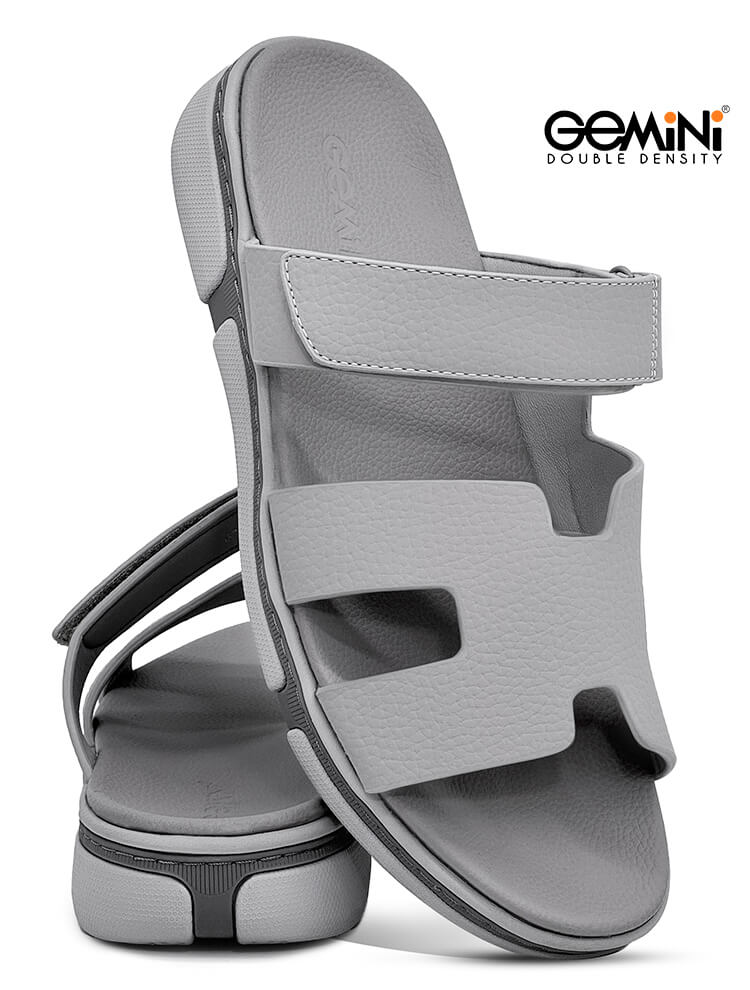 Gemini[G52]M078 Gray Gents Arabic Sandal