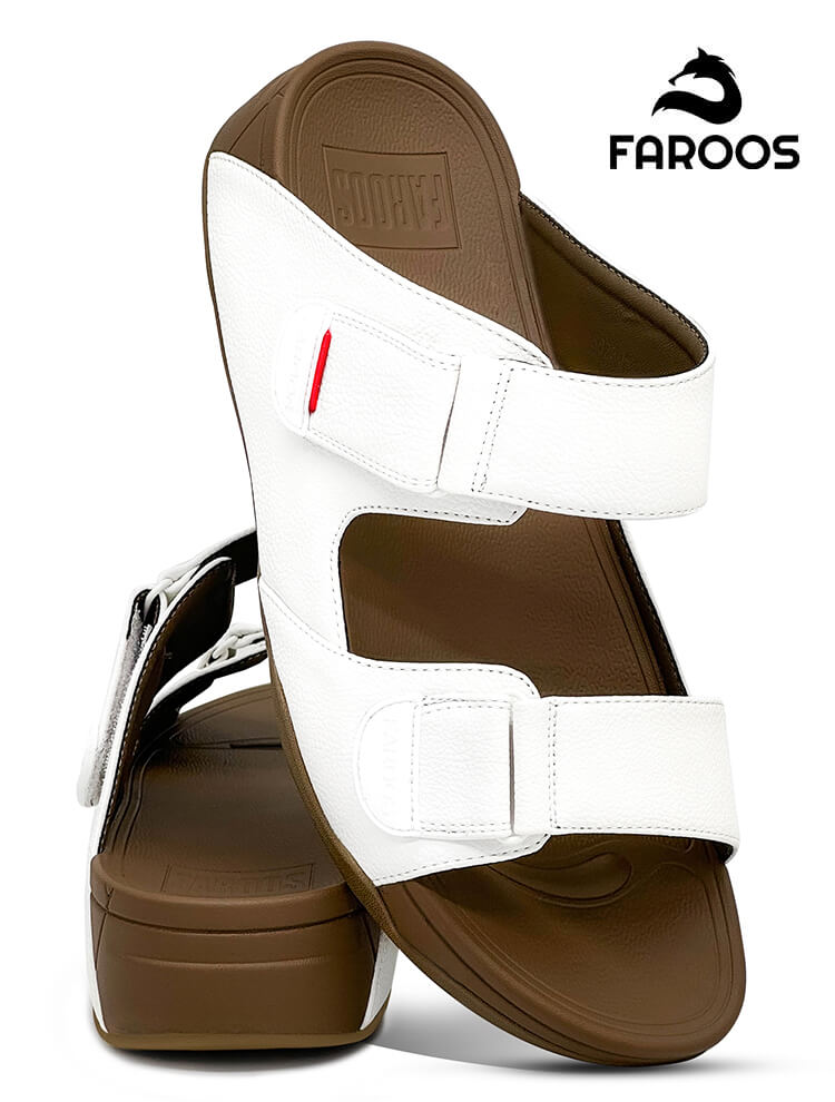 Faroos[F282]M051-White-Olive-Gents-Arabic-Sandal-40