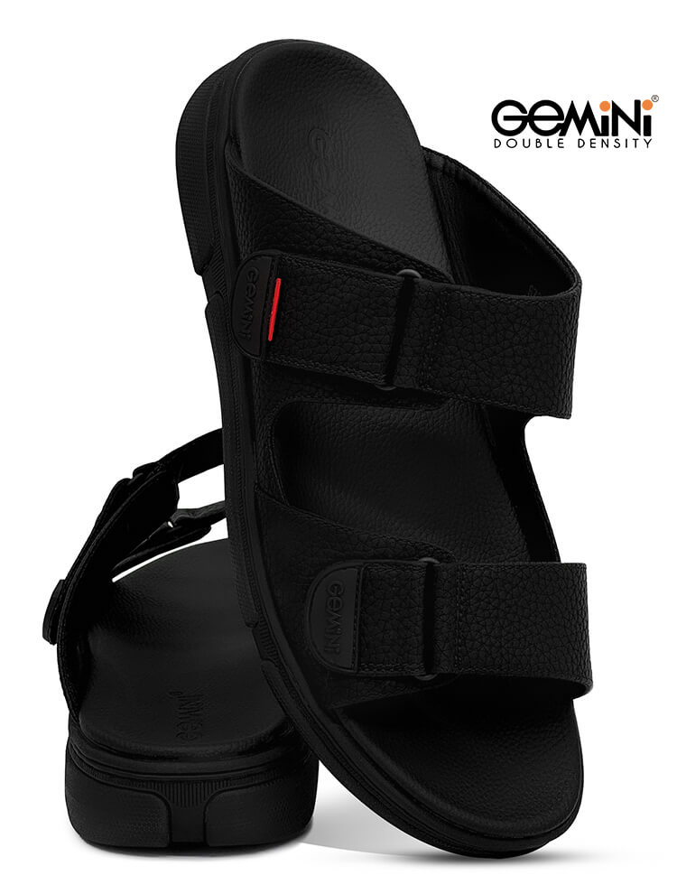 Gemini[G59]M077 Full Black Gents Arabic Sandal