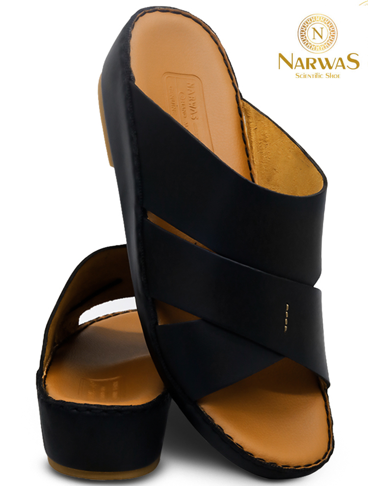 Narwas 453[NG119] Black Tan Gents Arabic Sandal