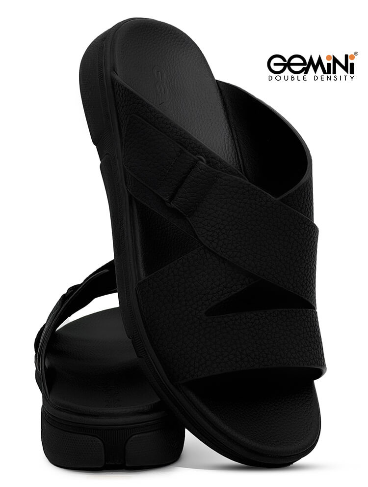 Gemini[G66]M079 Black Gents Arabic Sandal