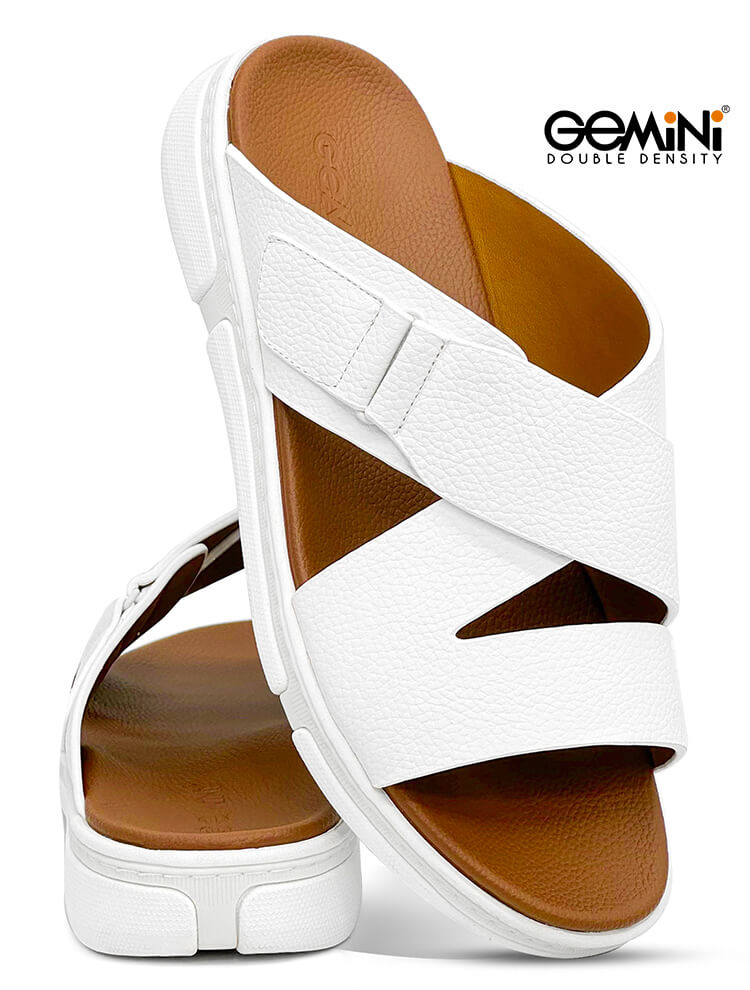 Gemini[G69]M079 White Gents Arabic Sandal