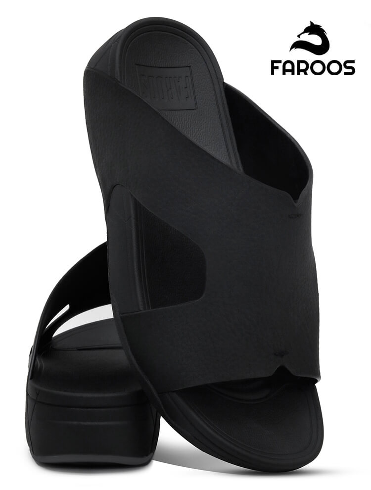 Faroos[F283]M071 Black Gents Arabic Sandal