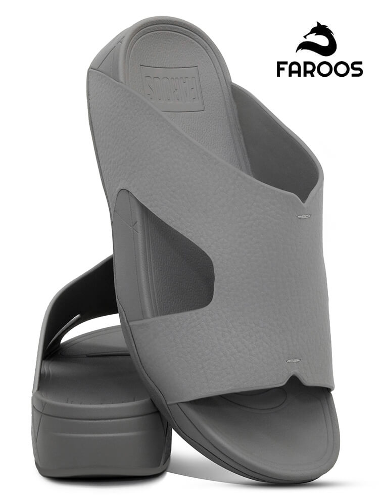 Faroos[F284]M071-Gray-Gents-Arabic-Sandal-40