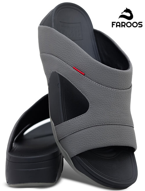 Faroos[F289]M123 Gray Gents Arabic Sandal