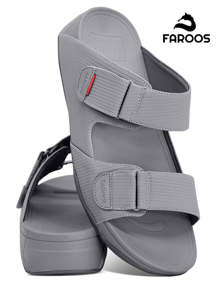 Faroos[F293]M126 Light Gray Gents Arabic Sandal