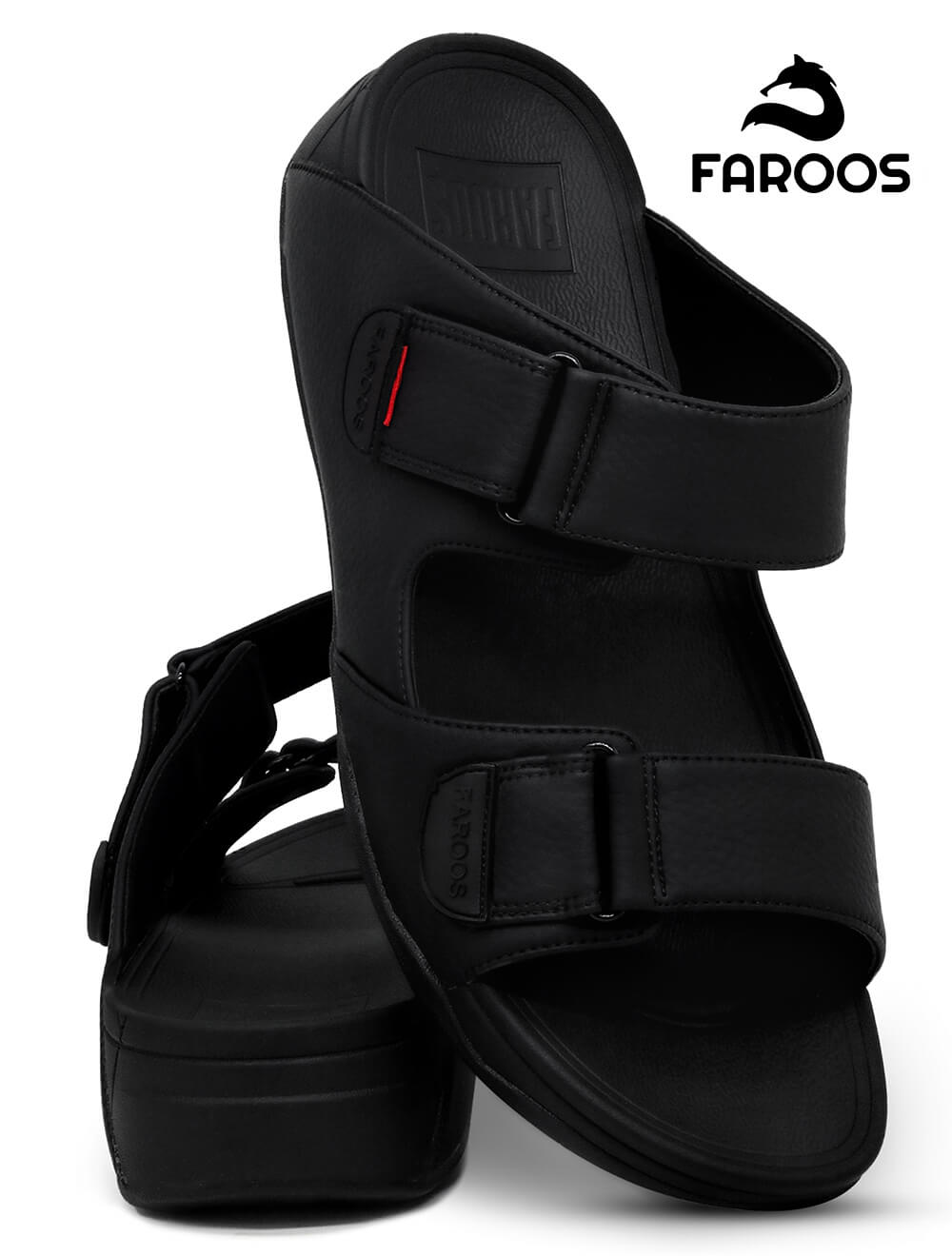 Faroos[F305]M120 Full Black Gents Arabic Sandal