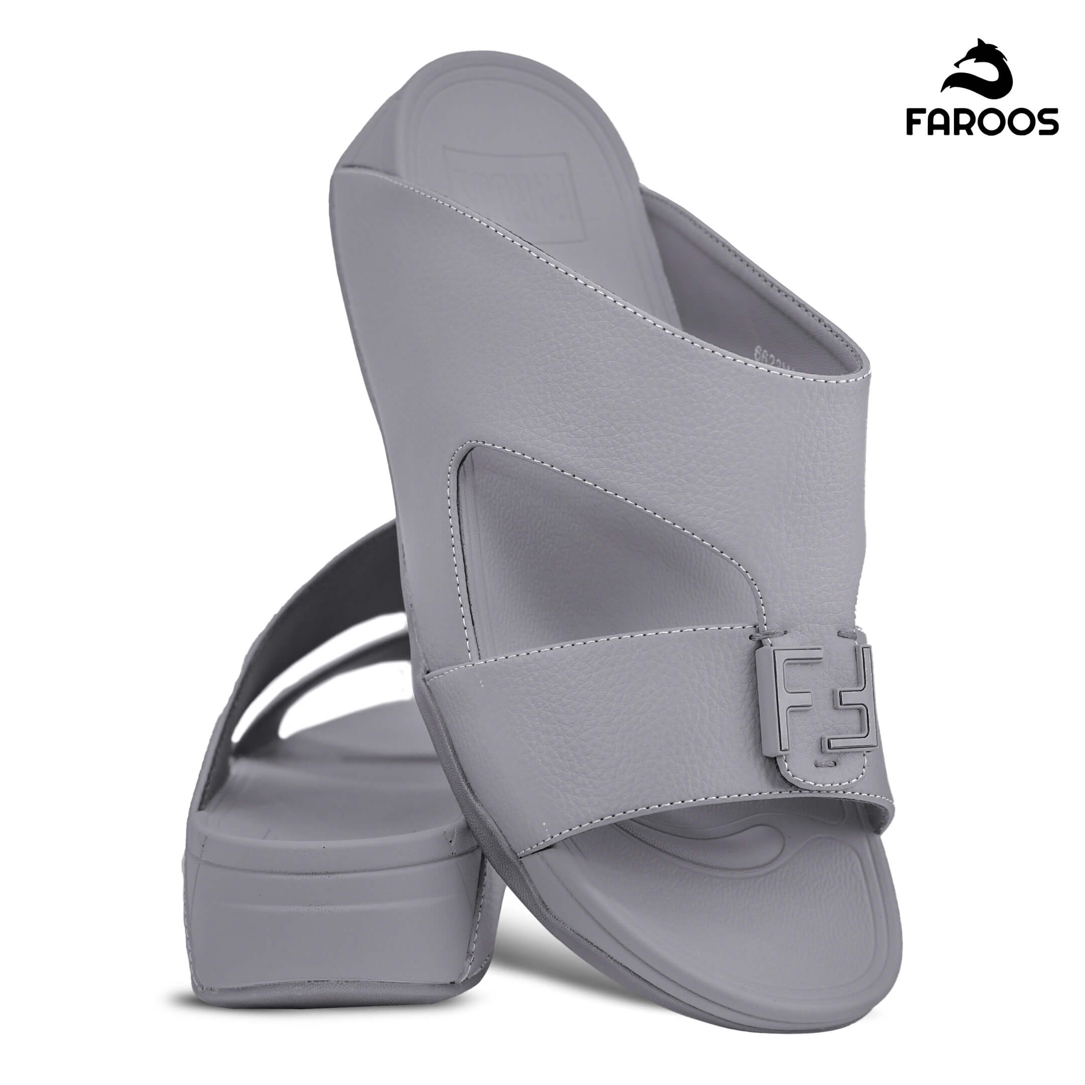 Faroos[F313]M105-Gray-Gents-Arabic-Sandal-40