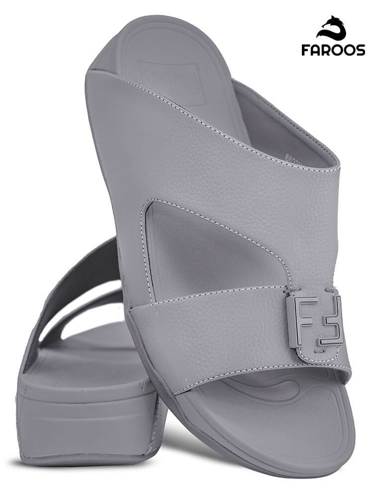 Faroos[F313]M105 Gray Gents Arabic Sandal