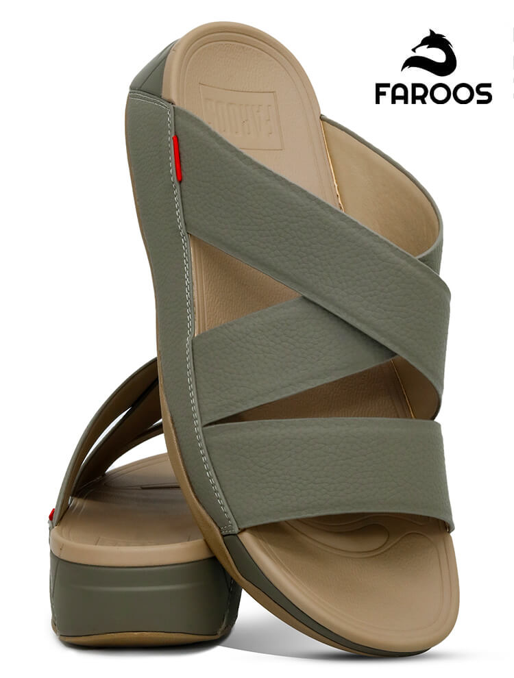 Faroos[F329]M094-Olive-Gents-Arabic-Sandal-40