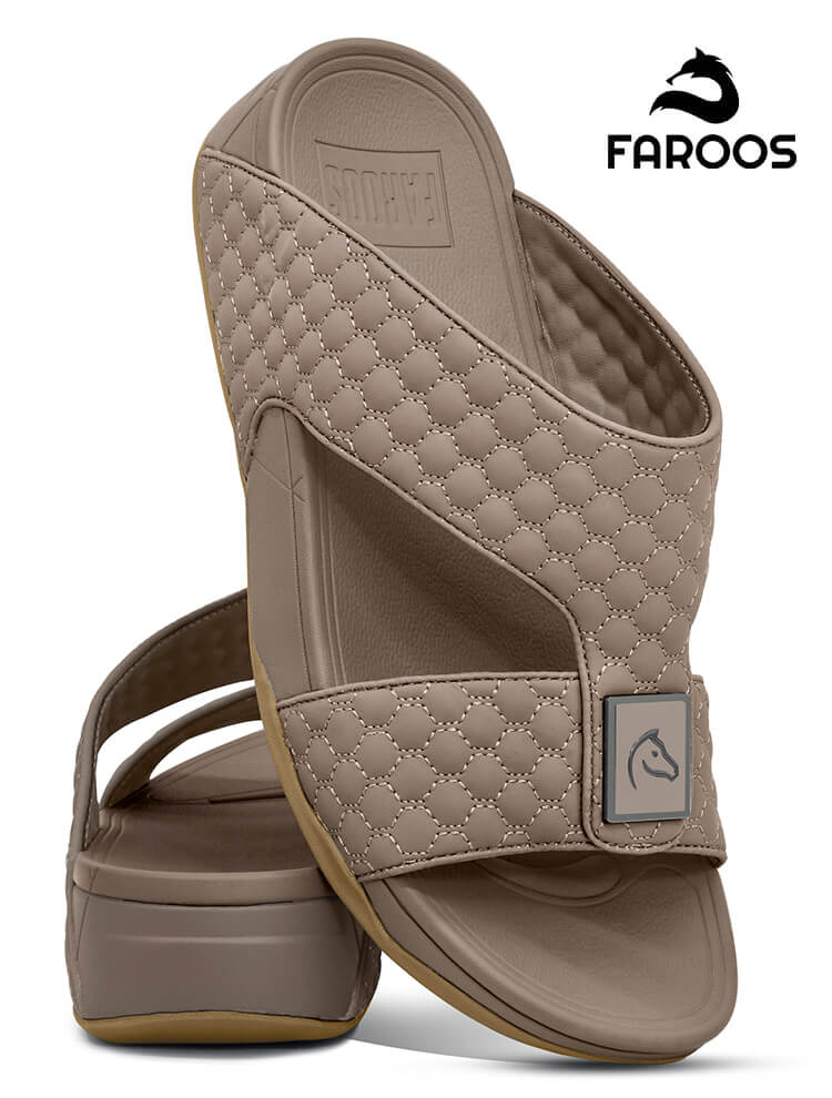 Faroos[F337]M115-Khaki-Gents-Arabic-Sandal-40