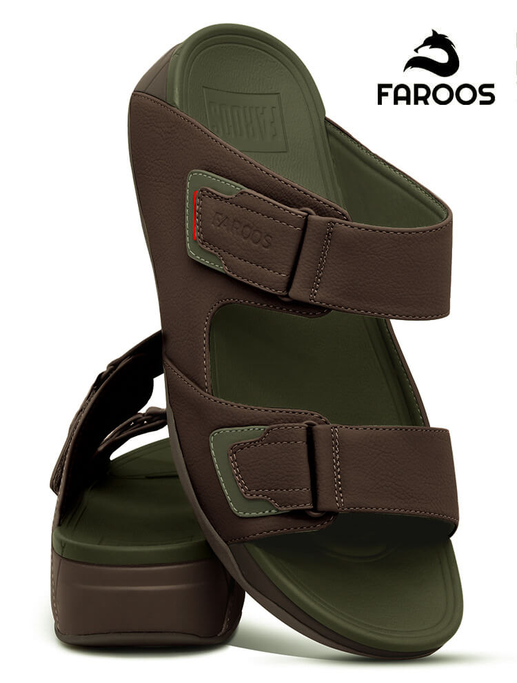 Faroos[F340]M116 Brown Gents Arabic Sandal