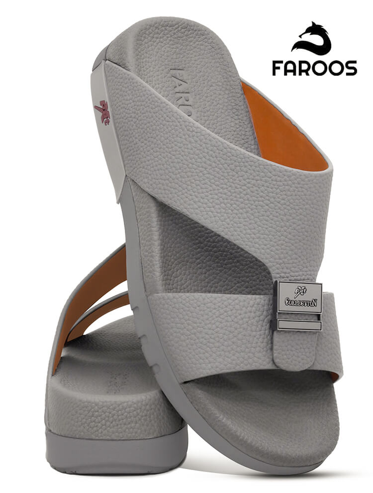 Faroos[F345]M020 Gray Gents Arabic Sandal