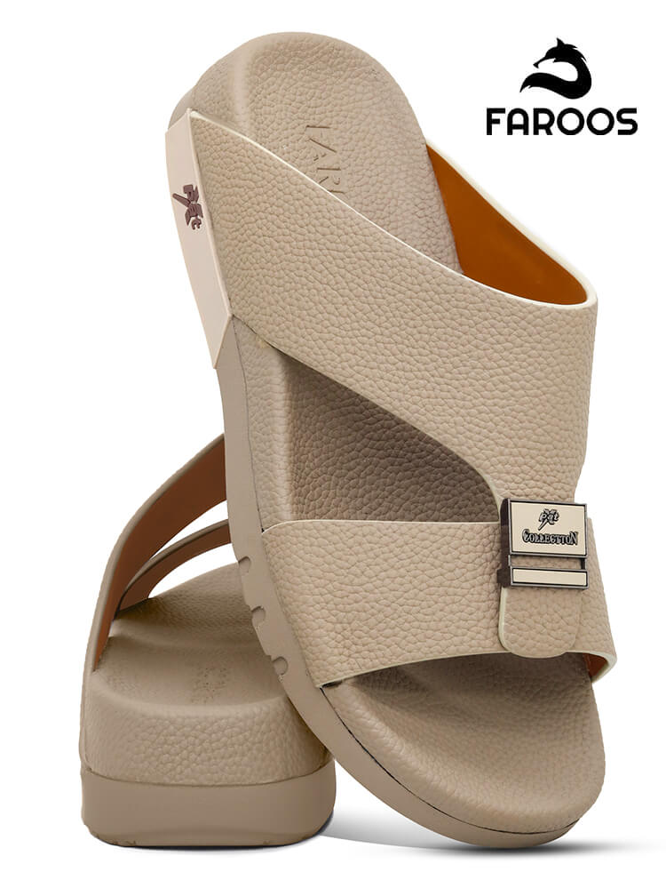 Faroos[F346]M020 Khaki Gents Arabic Sandal