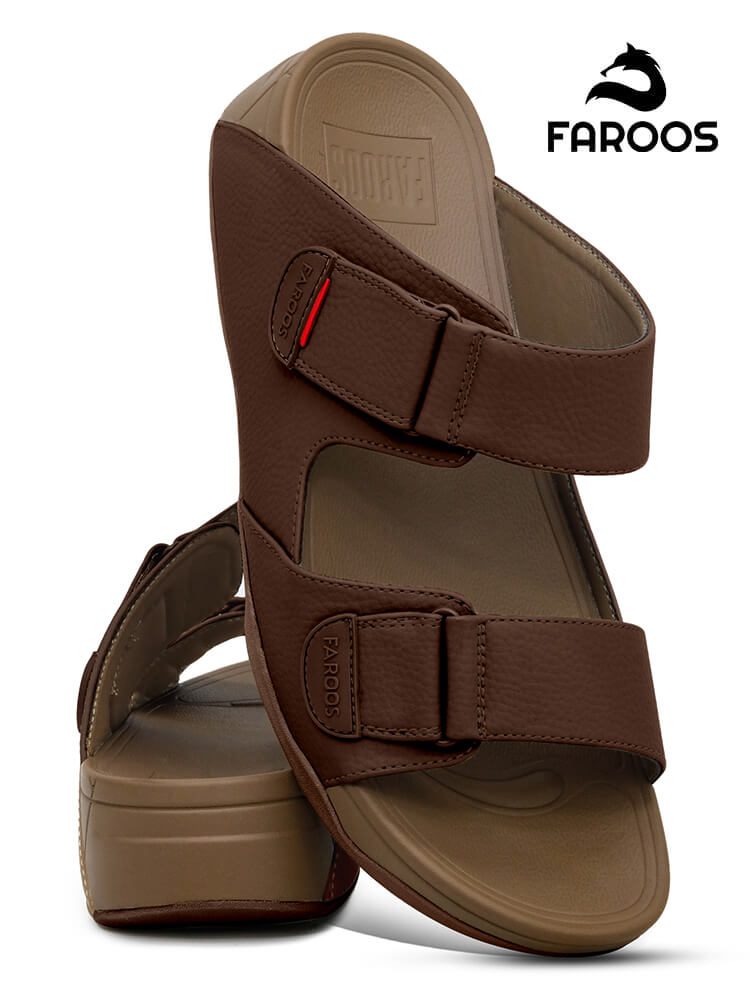 Faroos[F356]M124 Brown Gents Arabic Sandal