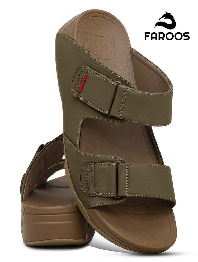 Faroos[F357]M124 Truffle Gents Arabic Sandal