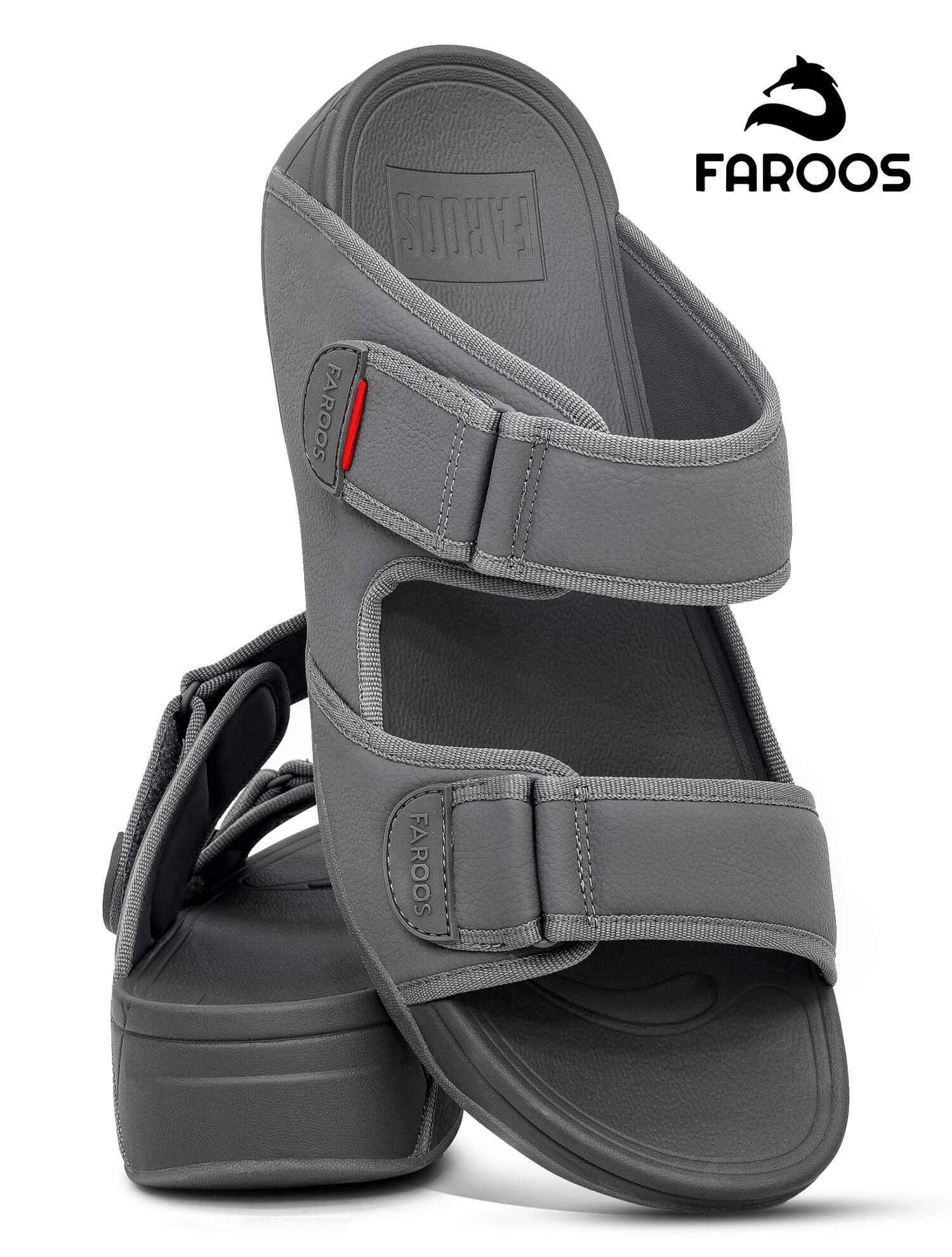 Faroos[F383]M128 Gray Gents Arabic Sandal