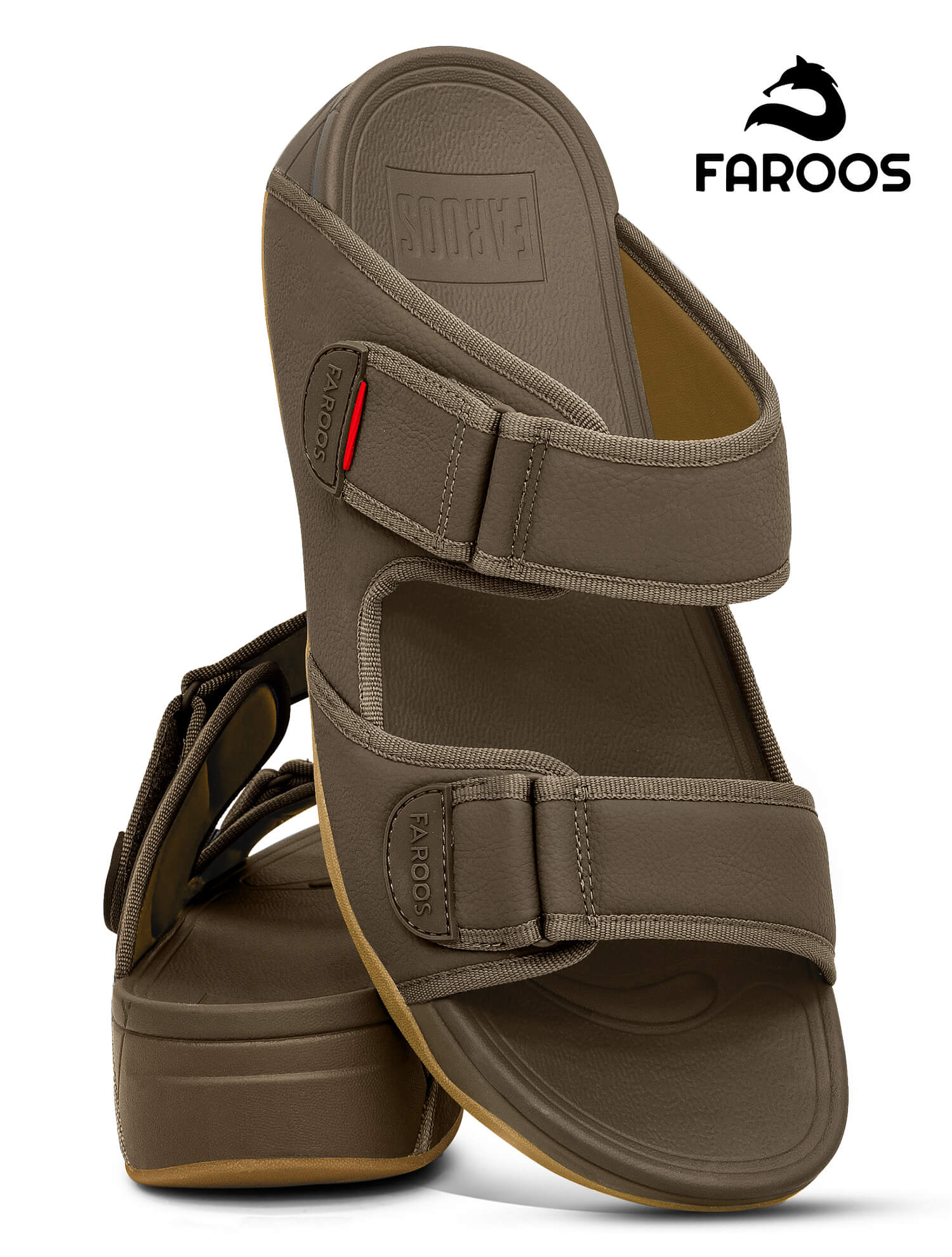 Faroos[F387]M128 Truffle Gents Arabic Sandal