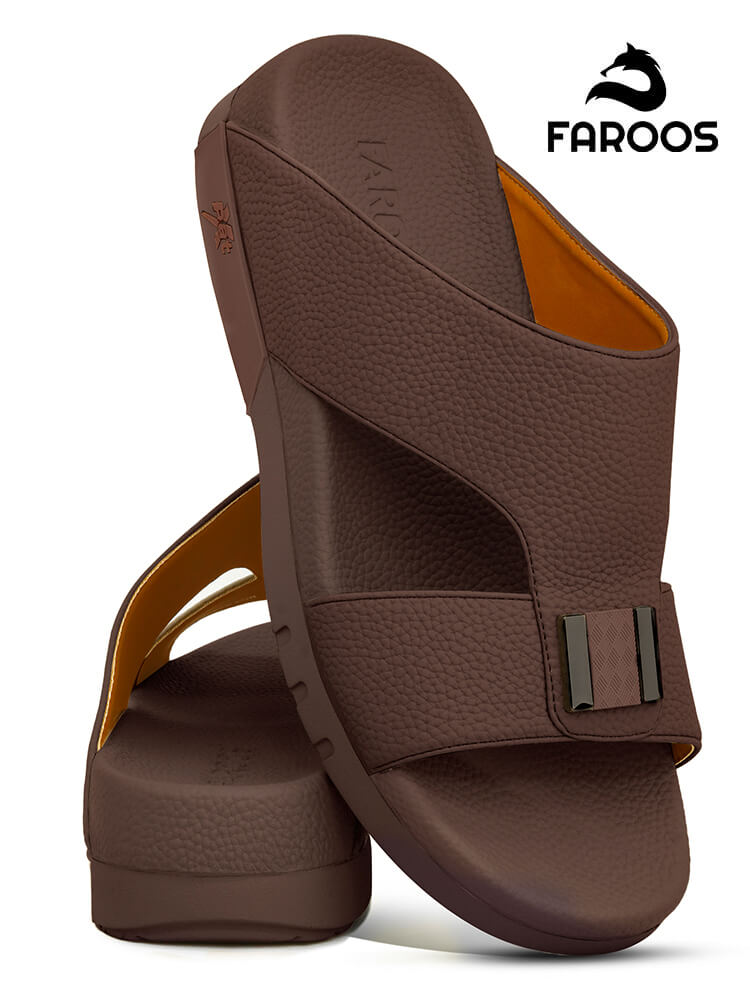 Faroos[F394]M009 Brown Gents Arabic Sandal