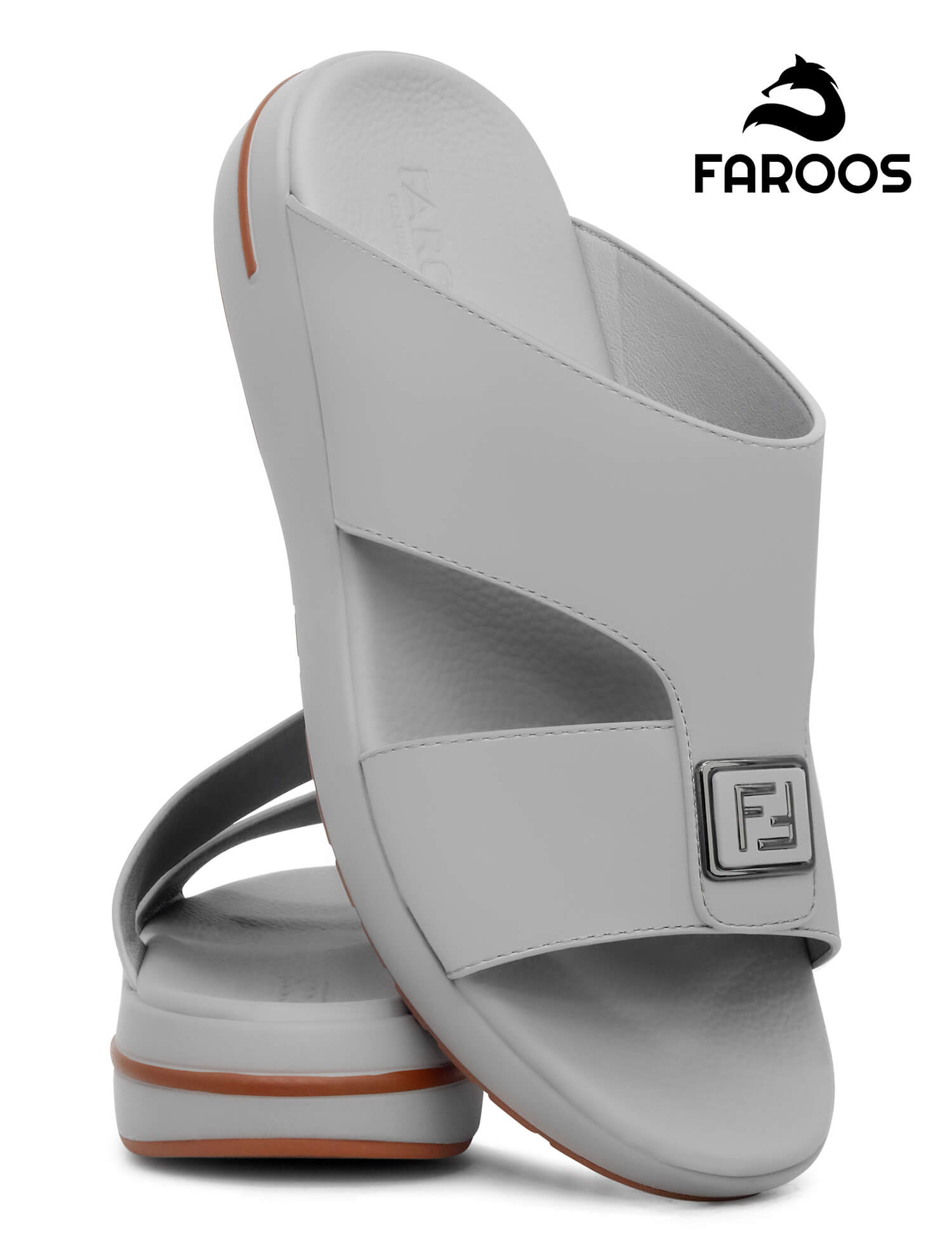 Faroos[F432]M201 Gray Gents Arabic Sandal