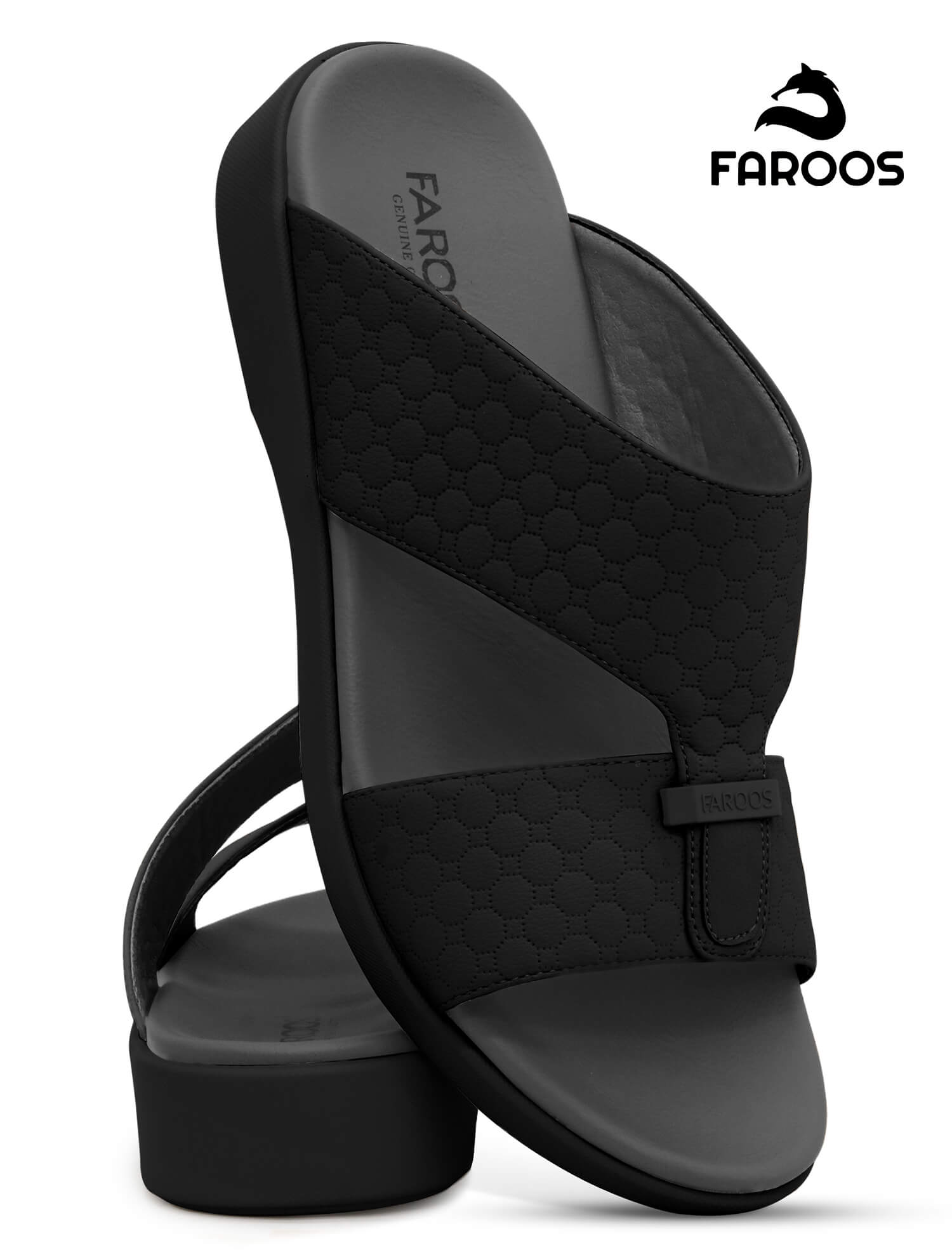 Faroos[F516]M292 Black Gents Arabic Sandal